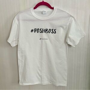 Poshmark #Poshboss Logo White Tee